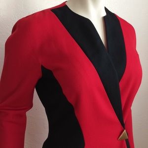 Arnold Scaasi RARE couture vintage wool wrap midi